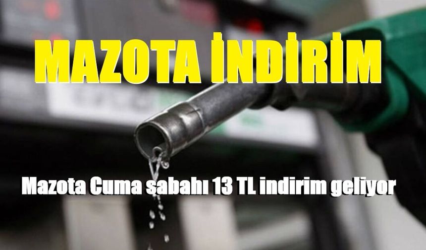Mazota Cuma sabahı 13 TL indirim geliyor
