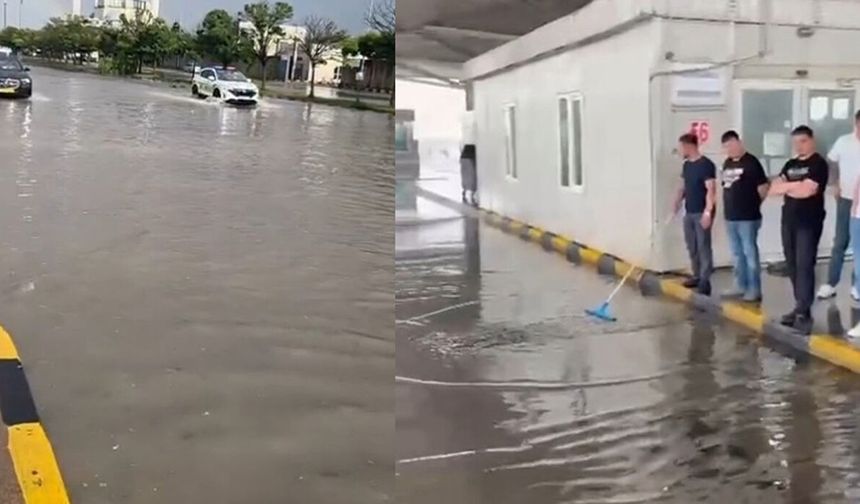 Kapıkule’de yollar göle döndü, tarlalar zarar gördü