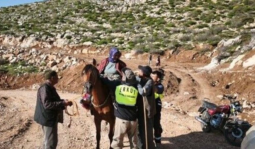 Siirt’te kalp krizi geçiren kadın, katır sırtında sağlık ekiplerine ulaştırıldı