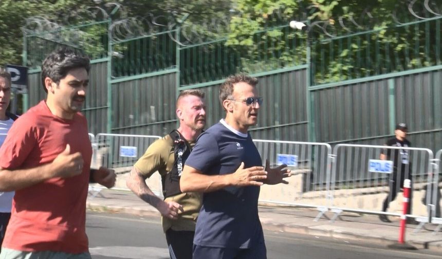 Fransa Cumhurbaşkanı Macron, Ankara’da sabah koşusu yaptı