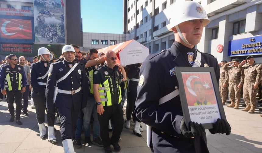 Şehit Polis Memuru Mehmet Ali Topatan son yolculuğuna uğurlandı