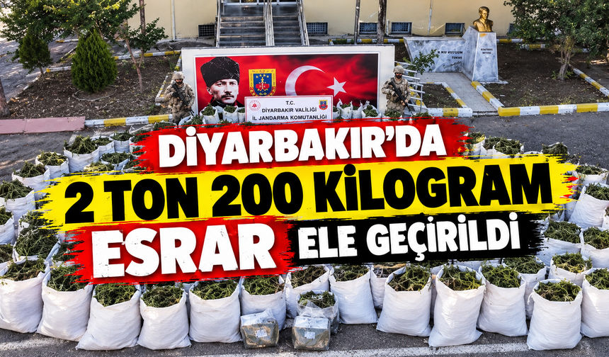 Diyarbakır’da 2 ton 200 kilogram esrar ele geçirildi