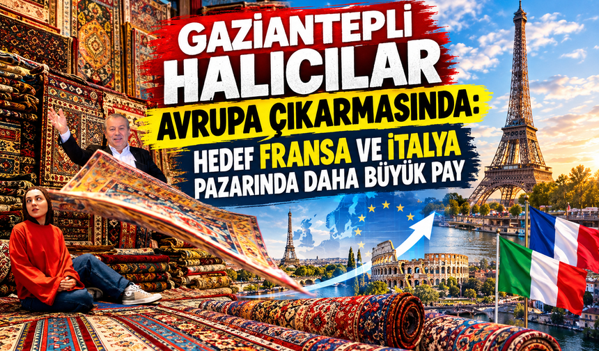 Gaziantepli Halıcılar Avrupa Çıkarmasında: Hedef Fransa ve İtalya Pazarında Daha Büyük Pay
