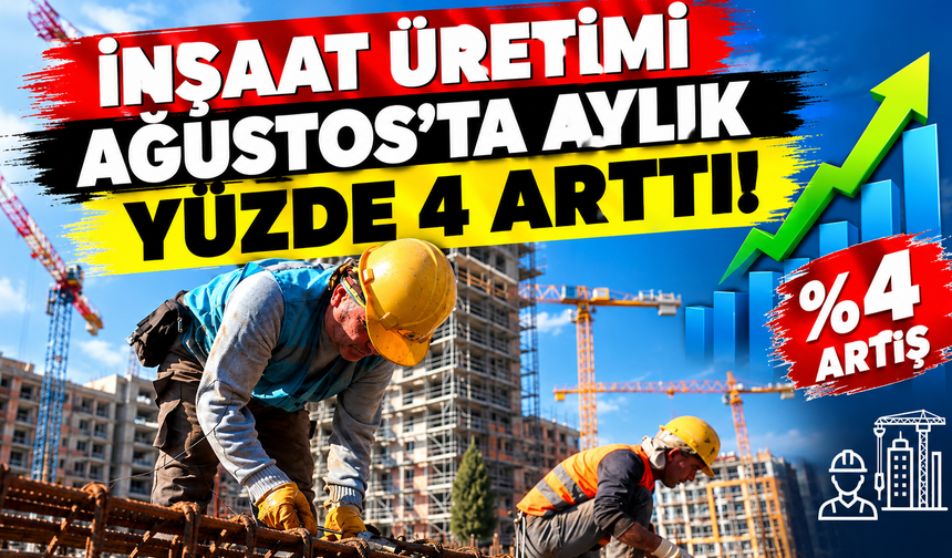 İnşaat üretimi ağustosta aylık yüzde 4 arttı