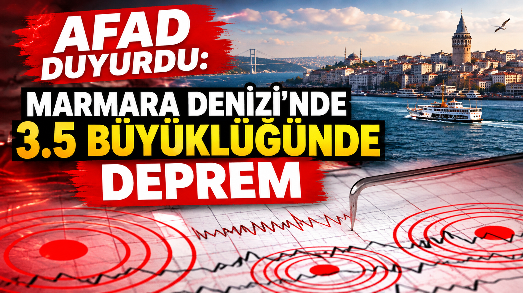 AFAD Duyurdu: Marmara Denizi'nde 3.5 Büyüklüğünde Deprem
