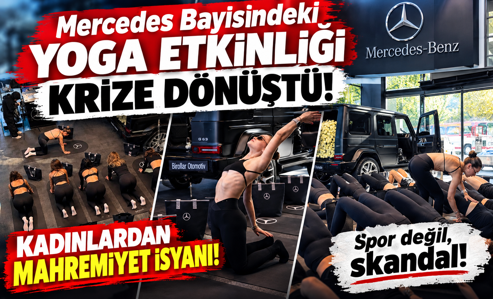 Spor değil skandal! Mercedes Bayisindeki Yoga Etkinliği Krize Dönüştü! Kadınlardan Mahremiyet İsyanı